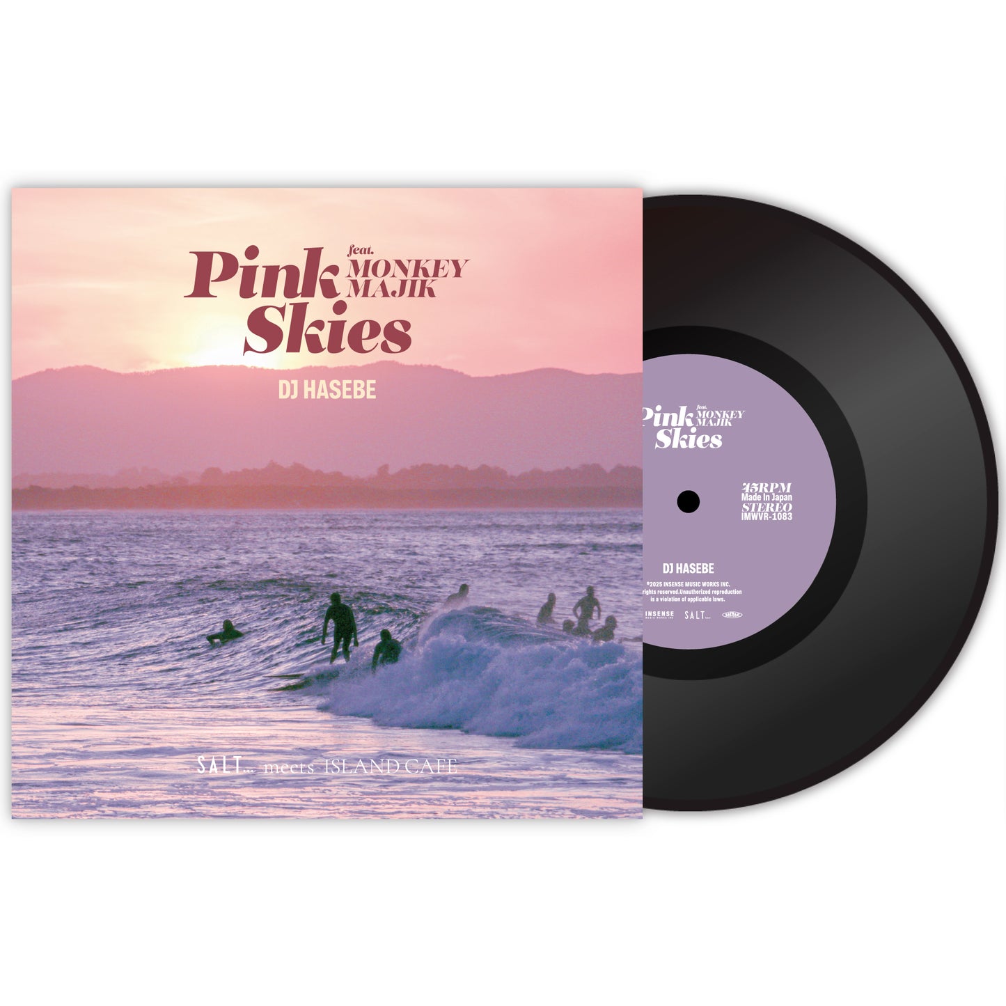 【7インチヴァイナル】DJ HASEBE / Pink Skies feat. MONKEY MAJIK